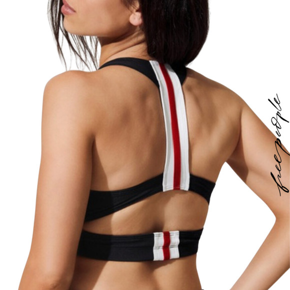 Free People Movement Delta Sports Bra Sample Piece Red and White Stripe Small - Picture 1 of 12